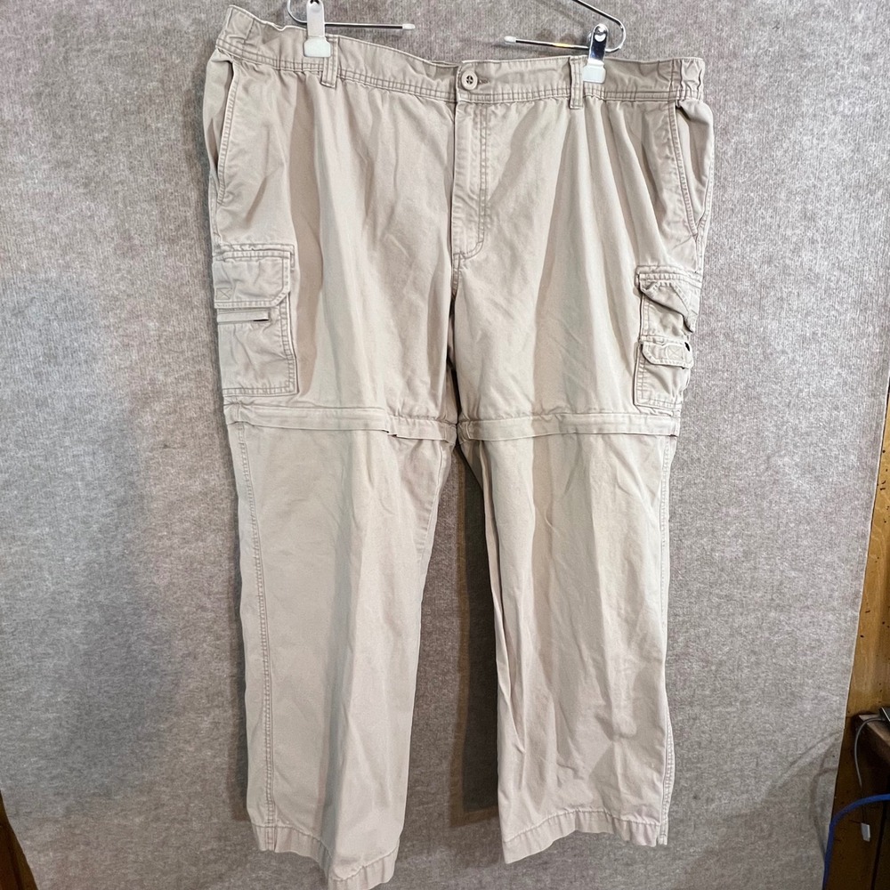 Bass Pro Shops The Versatile Canvas Zip Off Pant Mens 52x32 Khaki Cargo Hiking